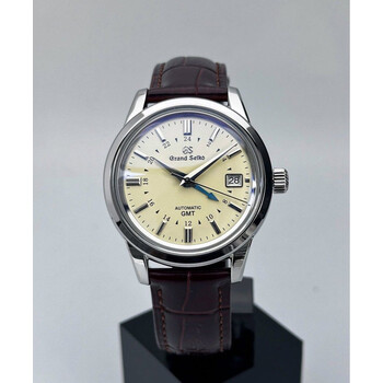 Custom Grand Seiko Mod • GS SBGM221 Automatic GMT Watch Cream Dial • 39mm